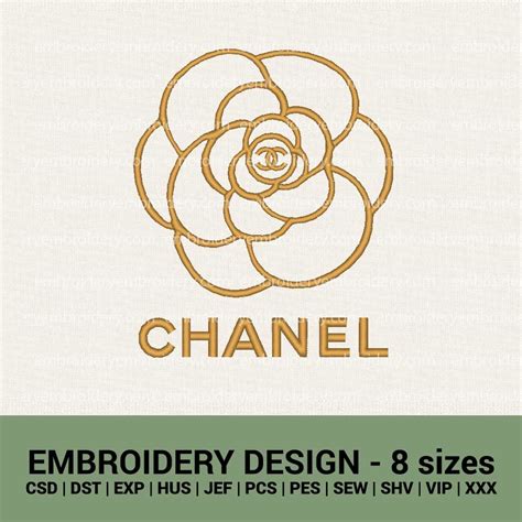 chanel embroidery|Chanel logo embroidery design.